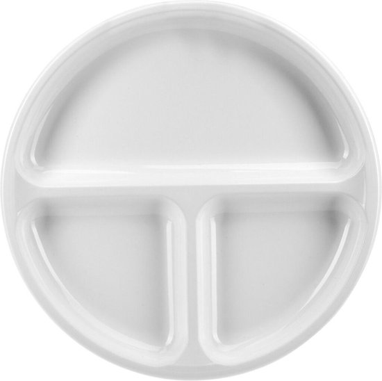 Westmark Magnetronbord, 3 aparte compartimenten, ø 25 cm, kunststof, kleur: wit, 22402270