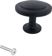 Meubelknop Memphis zwart rond Diameter 32 mm - Kastknop - Meubelknop - Deurknoppen voor kasten - kastknoppen - Meubelbeslag - Deurknopjes - Meubelknoppen