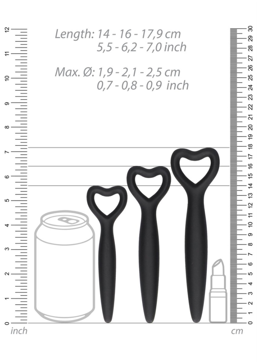 Goedkoopste Shots - Ouch! Hoogwaardige Siliconen Vaginale Dilatorset black
