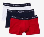 Lacoste Boxershorts 3-Pack Wit / Blauw / Rood Heren