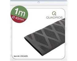 Quadrios 23CA225 Krimpkous zonder lijm Zwart 40 mm 20 mm Krimpverhouding:2:1 1 m