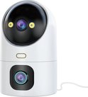 HDJ Smart Home Babyfoon - Dubbele Lens Dubbel Scherm PTZ-camera voor Thuis - 3MP+3MP Resolutie - WiFi - Bewegingsdetectie - Tweerichtingsaudio - Kleur Nachtzicht - Cloudopslag - App: cam720