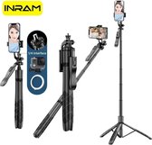 ProductPlein - Selfie Stick - Uitschuifbare Draagbare Draadloze Selfie Stick met Bluetooth-bediening - 1.6M - Iphone/Samsung -