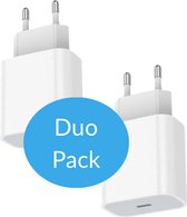 20W Duo-Pack Power Oplader - Oplaadstekker Fast Charger - Snellader - Universeel - Wit