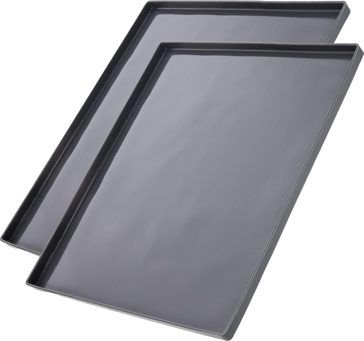 Set van 2 siliconen bakmatten met rand groot 36 5 x 27 x 1 cm grijs geschikt voor levensmiddelen ideaal voor bakken en als bakonderlegger incl. 4 recepten