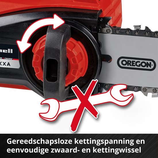 Einhell Accu Kettingzaag FORTEXXA 18/20 TH Li Solo - Power X-Change - 18 V/Li-Ion - Koolborstelloze motor - Zwaardlengte: 20 cm - Max. Zaaglengte: 14 cm - Excl. accu en lader van Einhell — afbeelding 4