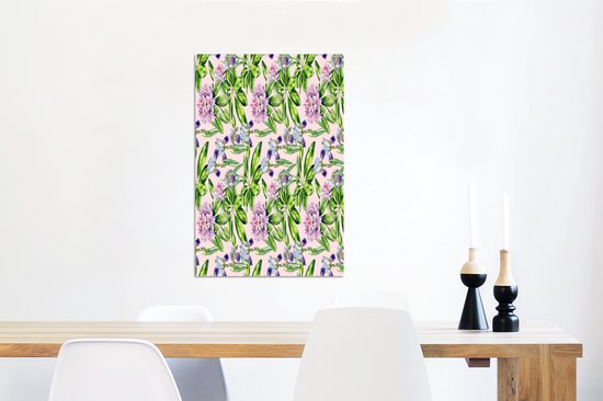 Wanddecoratie Metaal - Aluminium Schilderij Industrieel - Bloemen - Hortensia - Kleuren - 40x60 cm - Dibond - Foto op aluminium - Industriële muurdecoratie - Voor de woonkamer/slaapkamer