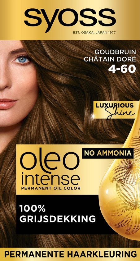 SYOSS Oleo Intense - 4-60 Goudbruin - Permanente haarverf - Haarkleuring - 1 stuk