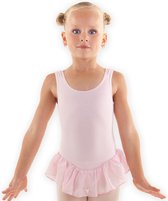 Dancer Dancewear® Balletpakje meisje | Roze | Ballet pak | "Ballerina" | Voile rokje | Maat 86/92 - 3 jaar