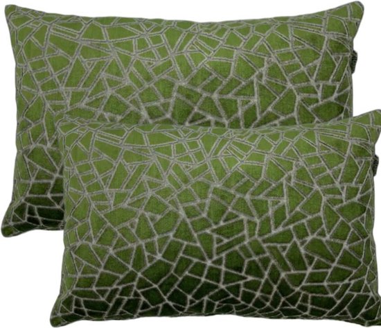 Zippi Design Turtle Green Velvet SET (2st) 40x60cm sierkussens kleur groen, achterzijde grijs