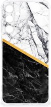 Back Cover Geschikt voor Samsung Galaxy A25 Smartphone hoesje met doorzichtige rand Marble White Black
