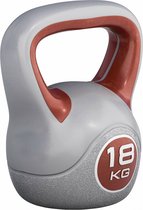 Bol.com Gorilla Sports Kettlebell Trendy - Kunststof - 18 kg - Grijs - Rood aanbieding