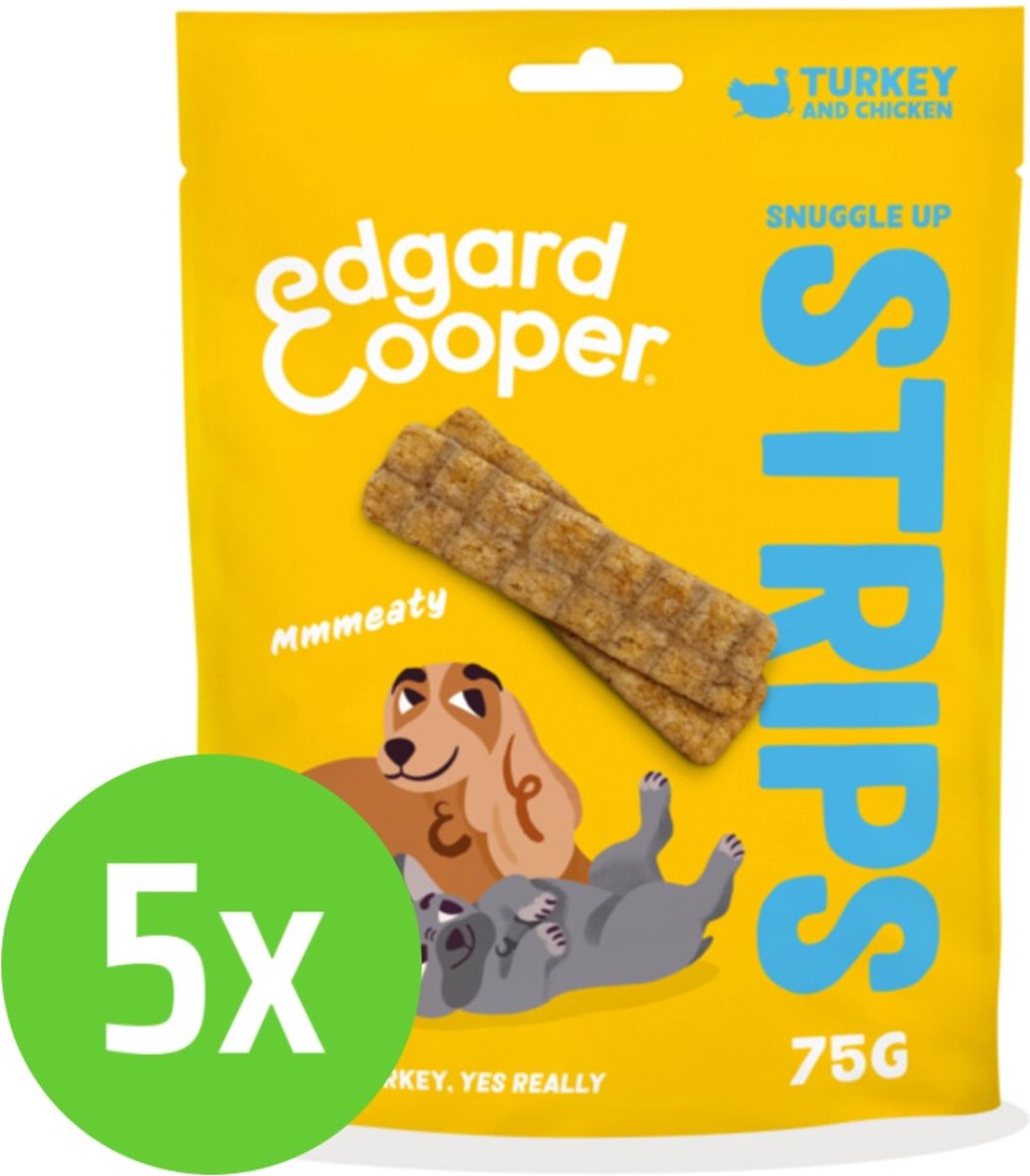 Edgard & Cooper Strips Turkey 75 gr – Hondensnack – 5 verpakkingen