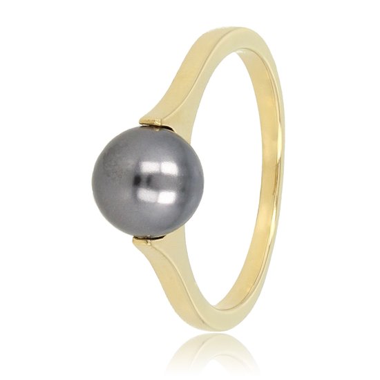 My Bendel - Ring en or avec grosse perle noire - Bague d'extension en or avec grosse perle noire - Avec emballage cadeau luxueux