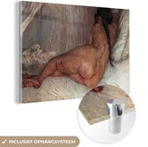 MuchoWow® Peinture sur verre 120x80 cm - Peinture sur verre - Femme nue allongée - Vincent van Gogh - Photo sur verre acrylique - Peintures