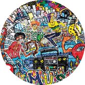 Tapis vinyle rond | Art du graffiti | | 95 cm Rond | Nos matériaux sont sans PVC et hygiéniques