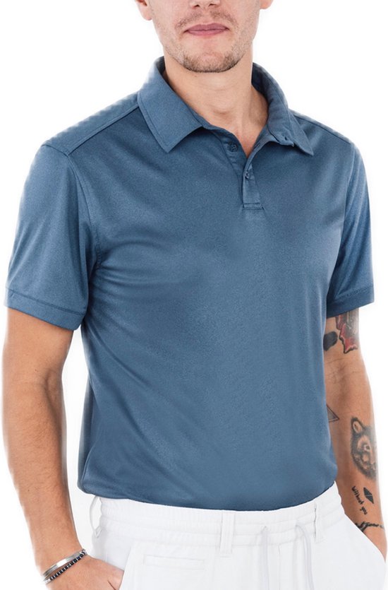 Func Factory mannen Poloshirt Mac blauw melange maat XL