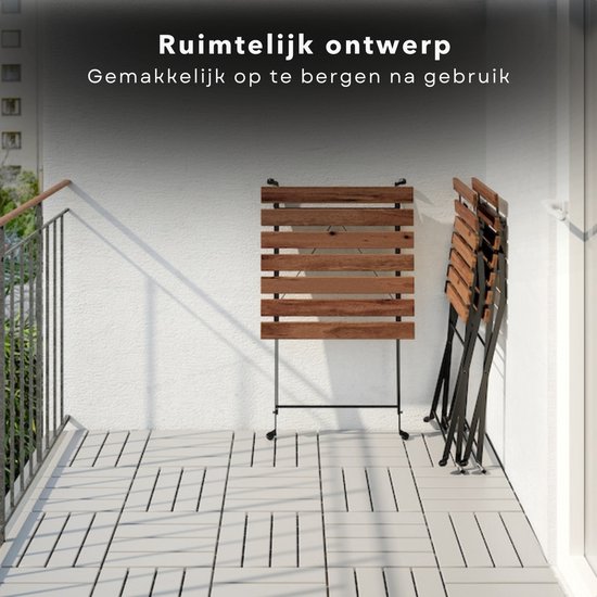 casa.pro Bistroset Brienza tuinset 3-delig met 2 stoelen en 1 tafel balkonset van staal en polyrotan zwart en groen