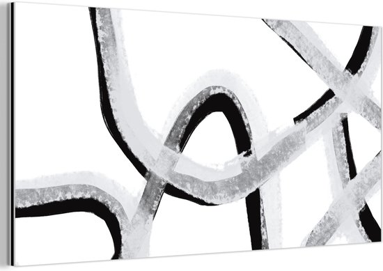 Décoration murale Métal - Peinture Aluminium Industriel - Ligne - Minimalisme - Design - 80x40 cm - Dibond - Photo sur aluminium - Décoration murale industrielle - Pour le salon/chambre