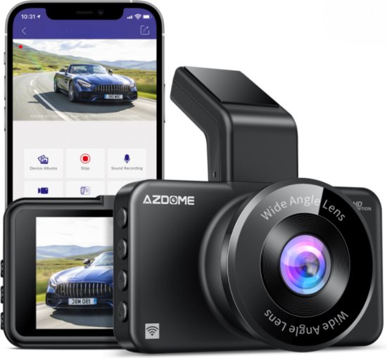 AZDome Dashcam Parkeerstand Ultra 4K Resolutie Wifi GPS 64GB Micro SD - Dashcam voor auto met optionele achter camera - IPS - M63 PRO -