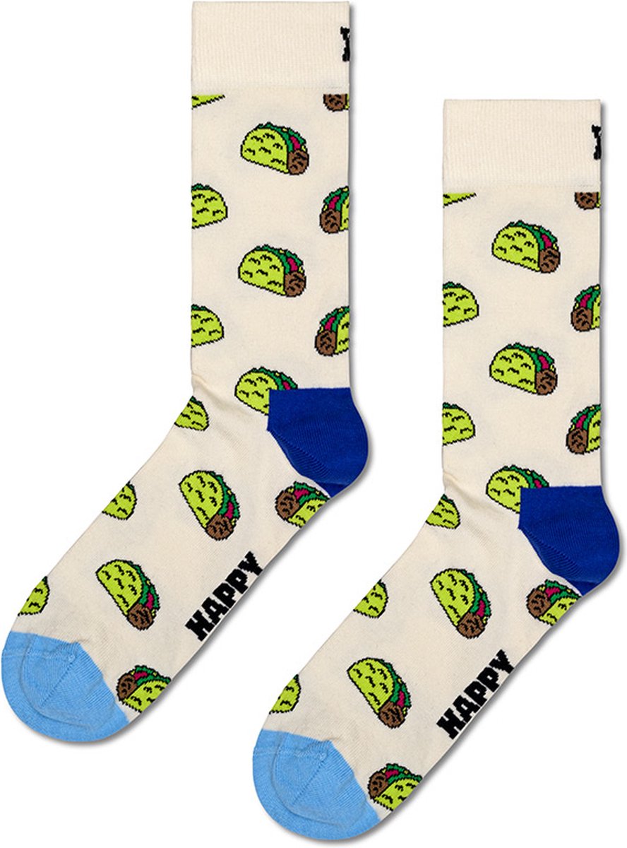 Happy Socks unisex sokken taco wit