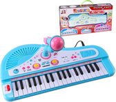 Kinder Keyboard – Piano – Met Microfoon – Elektronisch – 37 Toetsen – Kinderen – Educatief Speelgoed – Blauw