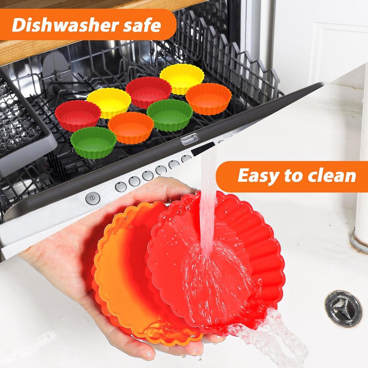 Lot De 4 Mini Moules à Gâteau,10CM Antiadhésif Moule Silicone Gateau Rond, Moules à Pâtisserie Réutilisables Per Torte Alla Frutta, Cheesecake, Mousse, Quiche, Senza BPA, Lavabile In Lavastoviglie