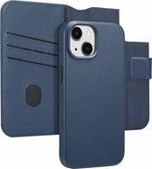 Accezz Hoesje - Geschikt voor iPhone 15 - Leather Bookcase 2-in-1 geschikt voor MagSafe - Nightfall Blue