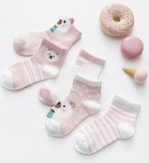 Baby Sokjes - 5 stuks - Roze - 12-24 Maanden - 13-15cm