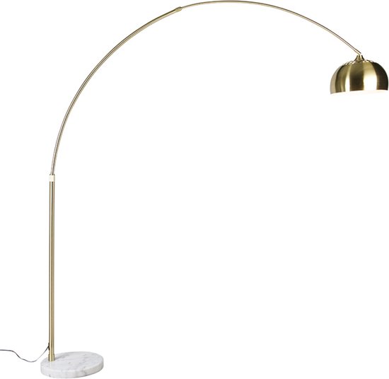 QAZQA xxl - Moderne Booglamp | Vloerlamp | Staande Lamp - 1 lichts - H 2690 mm - Goud/messing - Woonkamer | Slaapkamer