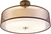 QAZQA drum-neutron - Moderne Plafondlamp - 3 lichts - Ø 500 mm - Bruin - Woonkamer | Slaapkamer | Keuken