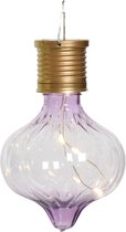 Lampe à suspension solaire Lumineo LED - Marrakech - violet lilas - plastique - D8 x H12 cm