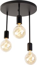 QAZQA facil - Moderne Plafondlamp - 3 lichts - Ø 30 cm - Zwart - Woonkamer | Slaapkamer | Keuken