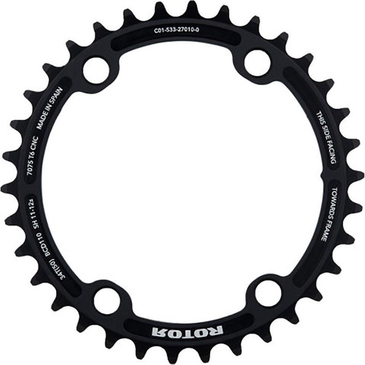 Rotor 4b 110 Bcd Inner Kettingblad Zilver 36t