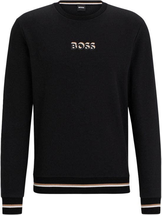 BOSS Iconic sweatshirt - heren lounge trui - zwart - Maat: