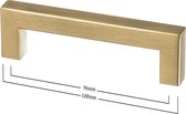 Ostiumhome® Mat Gouden Handgreep - 96mm/108mm/12mmX12mm/32mm - Keuken greep - kast grepen