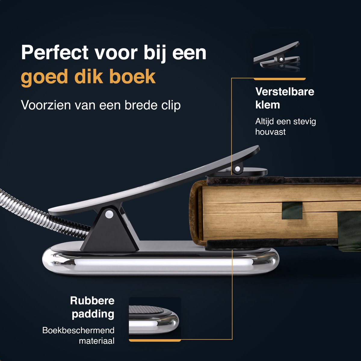 Relievo Relievo 3-LED Klem-Leeslampje - afbeelding 3