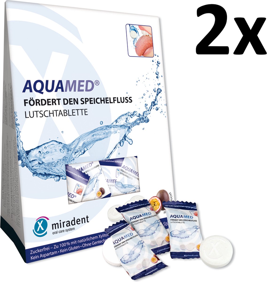 Miradent Aquamed Zuigtabletten - Xylimelts Droge Mond - 2 x 26 stuks