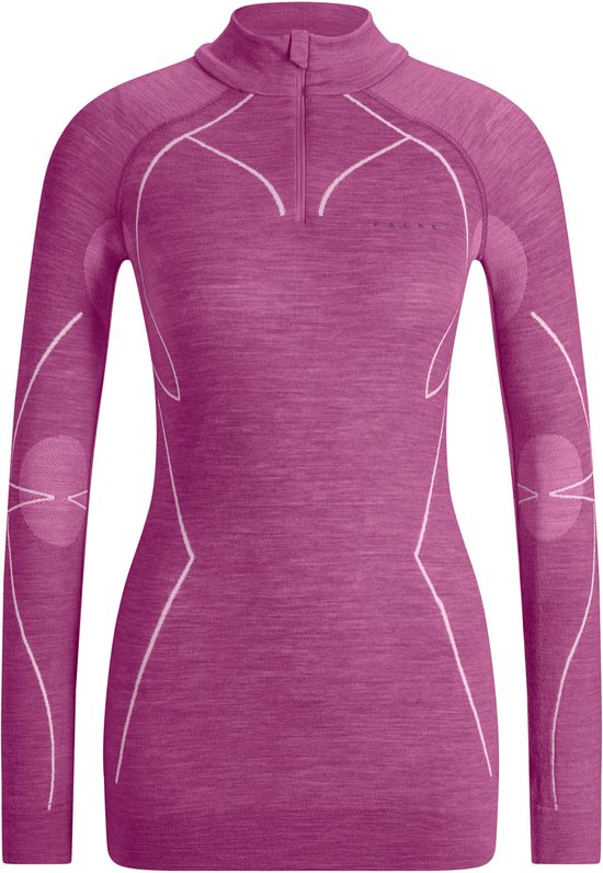 FALKE dames lange mouw shirt Wool-Tech - thermoshirt - lichtpaars (radiant orchid) - Maat: L