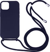Hoesje geschikt voor iPhone 12 - Backcover - Koord - Softcase - Flexibel - TPU - Paars