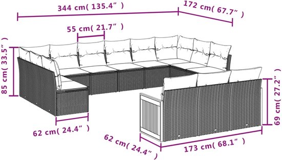 vidaXL-13-delige-Loungeset-met-kussens-poly-rattan-zwart