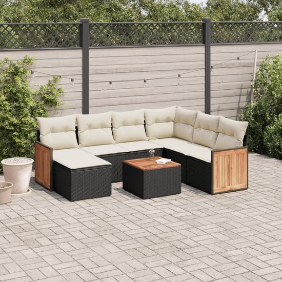 vidaXL-8-delige-Loungeset-met-kussens-poly-rattan-zwart