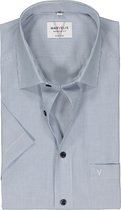 MARVELIS modern fit overhemd - korte mouw - popeline - donkerblauw gestreept - Strijkvrij - Boordmaat: 45
