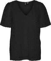 Vero Moda T-shirt Vmisolde S/s V-neck Top Wvn Btq 10305372 Black Dames Maat - XL