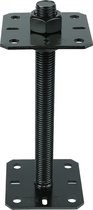 Wovar Verstelbare Paalhouder Zwart M24 voor 8 x 8 tot 12 x 12 cm palen | Per Stuk