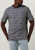 Lyle & Scott Breton Stripe T-shirt Polo's & T-shirts Heren - Polo shirt - Donkerblauw - Maat XS