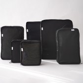Mía - Packing cubes – Koffer organizer set – Packing cubes compression – Kleding organizer – Premium – Travel organizer – 6 delig – Zwart