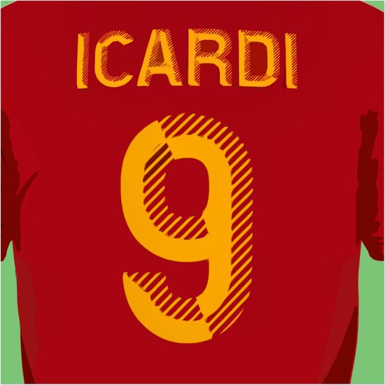 Mauro Icardi Rugnummer Poster | Mauro Icardi Rugnummer 9 | Galatasaray Poster | Voetbalposter | 50 x 50 cm