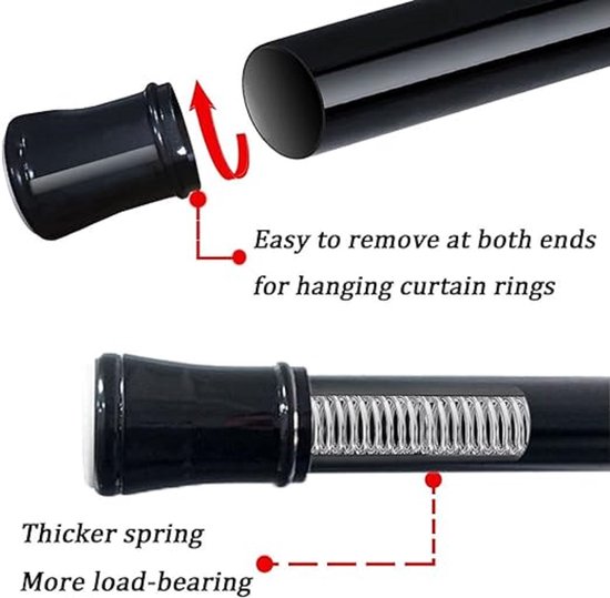 gordijnroede kledingstang, douchegordijnstang, extra lang