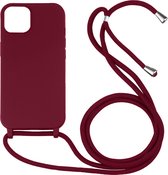 Hoesje geschikt voor iPhone 11 - Backcover - Koord - Softcase - Flexibel - TPU - Rood